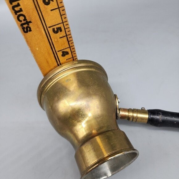 Vintage Brass Turkish Coffee Maker Old Hand Made 1 Cup Wood Handle Small Size - Picture 7 of 7